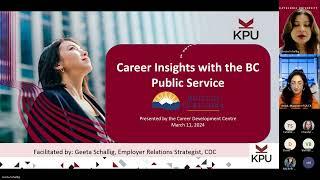 Career Insights with the BC Public Service Webinar - KPU Career Development Centre