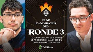 Candidats 2024 | Ronde 3 : Alireza Firouzja - Fabiano Caruana avec Blitzstream, Fab et Mazetovic !