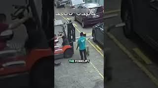 Don’t Try This at Work – Machine Mishap Destroys Cars!  #Fail #usashort #usacarcrash