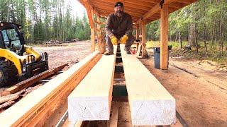 The PERFECT Log Yielded Two HUGE Timbers // Woodland Mills HM130 Max Sawmill // DIY Barn Build