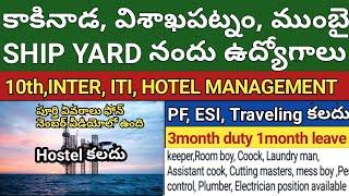 Kaakinaada Vizag Mumbai Horber Shipyard Nandu Udyogaavakaasalu - 10th Inter Iti Hotel Management Job