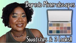 BYREDO MINERALSCAPES REVIEW | SWATCHES & 3 LOOKS | DEEP SKIN FRIENDLY?