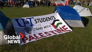 Pro-Palestinian protesters set up encampment at University of Toronto