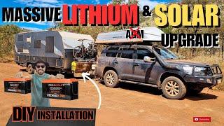 We UPGRAGE our OFF-ROAD CARAVAN with 2x MASSIVE LITHIUM BATTERYS & 4 new SOLAR PANELS || DIY INSTALL