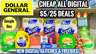 DOLLAR GENERAL | Cheap ALL DIGITAL $5/25 Deals | New Coupons & Glitches | FREEBIES! | 1/2 ONLY