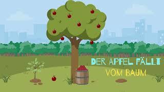 Deutsch lernen mit Musik  | Der Apfel fällt vom Baum! | Wortschatz und Grammatik mitsingen ;-)