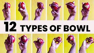 ALL TYPES OF CRICKET BOWLING: Total 12 | [ Grip+Release ] Fast, Spin, Cutter !! RCS India