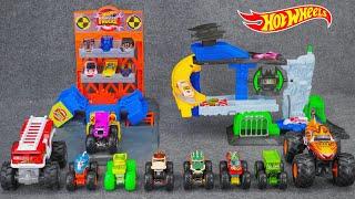 Hot Wheels Collection Unboxing Review ASMR | Hot Wheels Monster Trucks Blast Station Playset