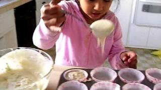 Andrea getting ready to bake cupcakes 2008