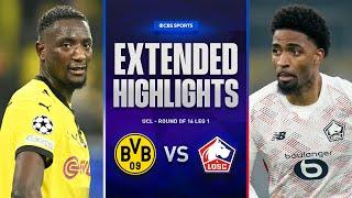 Borussia Dortmund vs. Lille: Extended Highlights | Round of 16 Leg 1 | CBS Sports Golazo