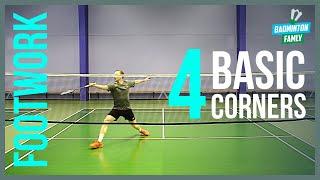 Basic FOOTWORK badminton - 4 corners