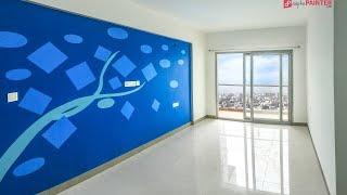 Living Room Wall Paint Design | AapkaPainter at Mr Tanmoy's, Bangalore