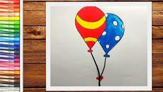 How to Draw balloons Step by Step