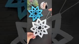 3D Snowflakes DIY ️ Christmas Decorations #shorts