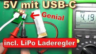 Neue Möglichkeiten: USB-C LiPo Laderegler mit 5V Ausgang mit IP5306