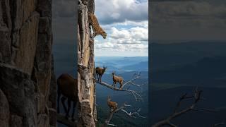 표범 VS 산양 .. 그 결과는? #절벽 #ai Leopard vs. Mountain goat... What's the result? #Cliff