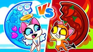 Angel VS Demon Pizza Challenge Funny Games and Cartoons by Purr-Purr Stories