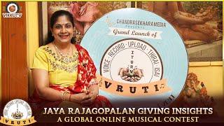 VRUTI - A Global Online Musical Contest  | Ms Jaya Rajagopalan giving insights | VIKKU TV Promo