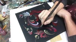 Rosemaling Freehand tutorial -Lise Lorentzen -ASMR