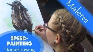 Speedpainting: Pferdeportrait / Black Horse Drawing / Pastel Pencil / La Vida Colorista - Art