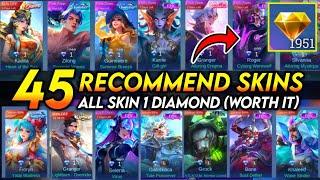 45 RECOMMENDED SKINS TO BUY (100% WORTH IT) USING PROMO DIAMOND 2024 - MLBB