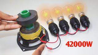 Amazing Technology 42000W Free Energy Generator By 220V Speaker Magnet At Home