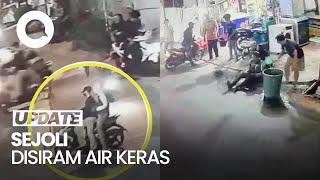 CCTV Detik-detik Sejoli Dipepet Lalu Disiram Air Keras di Jakbar