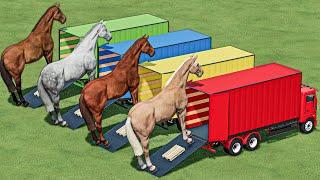 Trucks Of Colors - Horse Loading Work On Trucks w/ Loaders  - Farming Simulator 22