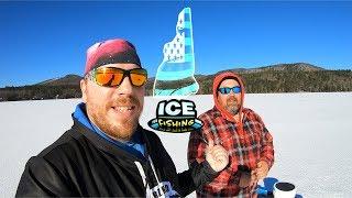 Ice Fishing for Smallmouth Bass in The Lakes Region, New Hampshire