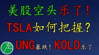 美股空头乐了！TSLA如何把握？UNG暴跌！KOLD乐了。SP500、NAS100、VIX、原油、黄金、UNG、LABD、FUBO、FNGD、RIVN、SQQQ、TSLA、PYPL、NVDA、SHOP