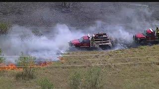 Crews making progress on brush fire in Denton County