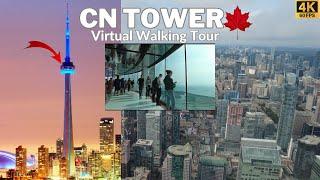 [4K]CN TOWER TORONTO ONTARIO CANADA  VIRTUAL WALKING TOUR PART 1