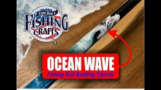 Epoxy Resin Ocean Wave Fishing Rod Marbling Technique | DIY Fishing Rod Customization Tutorial