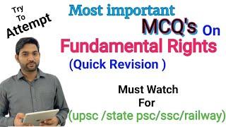 Most Important Mcq's on Fundamental Rights| Indian polity objective questions