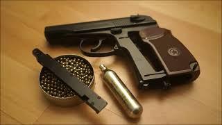 Luftpistole Makarov CO2 Pistole Umarex. Heimverteidigung ? Blackout Home Defense. Schusstest Airgun.