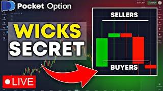 Wicks Trading Secret Strategy | Pocket Option Live Trading | Wayne Trader