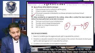 Sales Of Goods Act for CMA Foundation Sep/Dec 2020 Revision and MCQ Practice- Series 6