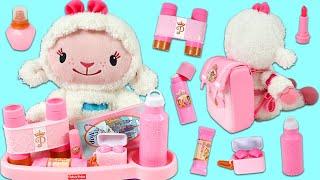 Doc McStuffins Lambie Gets Ready For Road Trip Packing Disney Princess Backpack Travel Accessories!