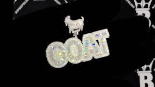 GOAT Iced Out Moissanite Pendant | .925 Sterling Silver | Hip Hop Bling