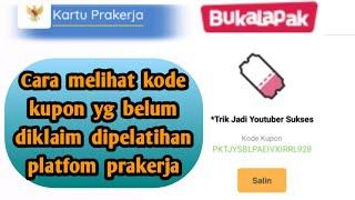 CARA MELIHAT KODE VOUCHER PRAKERJA DI BUKALAPAK