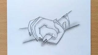 Holding Hands pencil sketch / How to draw Holding Hands