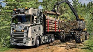 Logs Delivery Across Scenic Routes to Dense Forest Terrains | #ets2 1.51