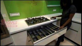 Modern Modular Kitchen (Acrylic Material) By Solana Kitchens