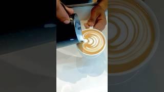 CLASSIC LATTE ART TULIP POUR️The secret to clean #tulip stacks#Basic Latte Art Pattern#coffee #art