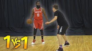 1 V 1 BASKETBALL VS NBA SUPERSTAR JAMES HARDEN!