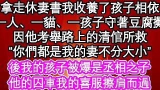 拿走休妻書我收養了孩子相依，一人、一貓、一孩子守著豆腐攤，因他考舉路上的清倌所救“你們都是我的妻不分大小”後我的孩子被爆是丞相之子，他的囚車我的喜服擦肩而過| #為人處世#生活經驗#情感故事#養老