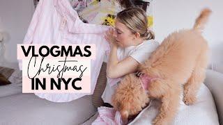 VLOGMAS DAY 13: Christmas in NEW YORK! Eating healthy, opening packages, Christmas Party outfit