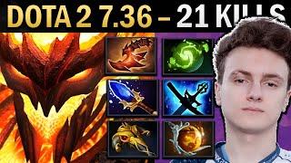 Shadow Fiend Dota 2 7.36 Miracle with 21 Kills and Relic - TI13