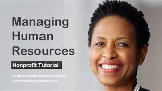 Nonprofit Tutorial: Managing Human Resources