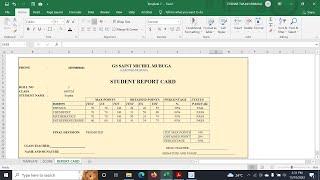 AUTOMATIC STUDENT REPORT CARD IN EXCEL